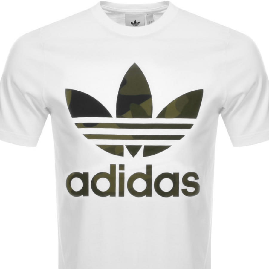 Alternative Image for Productadidas Originals Camouflage Trefoil T Shirt White2